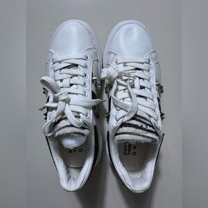 John Richmond White Sneakers with Black Accents